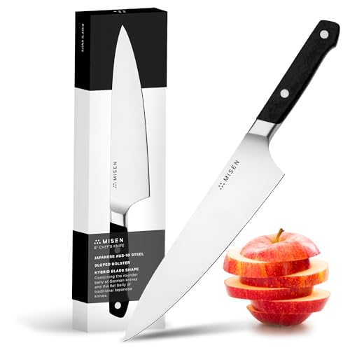 Misen Chef Knife - 8 Inch Professional Kitchen Knife - High Carbon Stainless Steel Ultra Sharp Chef's Knife, Black