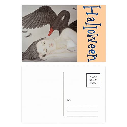 Cartes postales d'Halloween cygne noir lot de 20 pour invitation fête et correspondance
