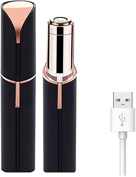 Facial Hair Removal for Women Painless Hair Remover, Waterproof Shaver Razor Hair Remover with LED Light for Face Upper Mustache Lip Chin, Rechargeable Matte Black