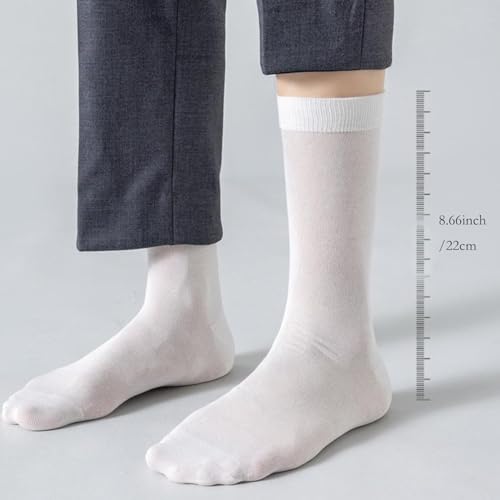 6 Pairs Mens Thin Modal Crew Socks, Soft Breathable Lightweight Socks Above Ankle Socks for Casual Workout Size 7-112