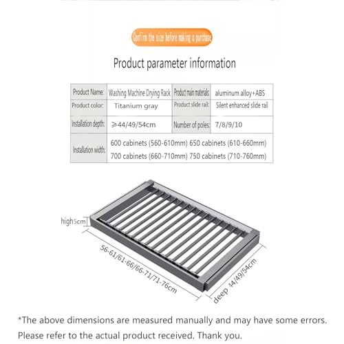 Séchoir à linge au-dessus de la machine à laver extensible en alu - 6