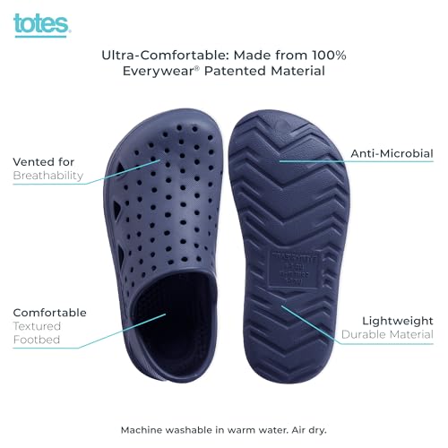 Image of Totes Kids' Everywear Lightweight Waterproof Contoured Splash and Play Clog Sandals with Strap