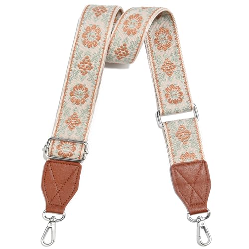 Image of Purse Strap,1.5 inch Leather End Shoulder Strap Adjustable Replacement,Retro Multi-Pattern Crossbody Bag Straps