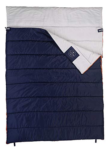 Double Sleeping Bag [Queen Size XL] with Compression Sack - 2 Person Sleeping Bags for Adults, Couples & Teens - Lightweight & Waterproof for Camping, Backpacking, Hiking