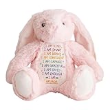 I Am - Personalized Stuffed Bunny, I'm Kind Smart Brave Confident Loved Enough Personalized Soft Toy Stuffed Animal, Easter Gifts for Granddaughter, Bunny Hug Cute Birthday Gift from Grandma Mom