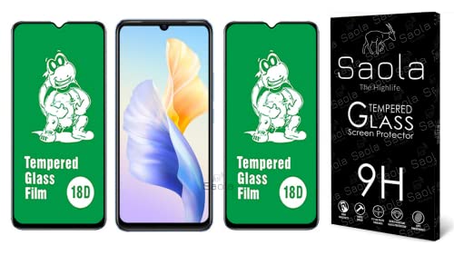 Image of Saola 18D Tempered Glass With Inbuilt AirBag Borders For Vivo V23e 5G (Pack Of 2) with Free Installation Kit. Full screen Coverage - 6.44 inch