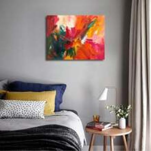 Art mural graffiti peinture aquarelle multicolore sur toile encadrée