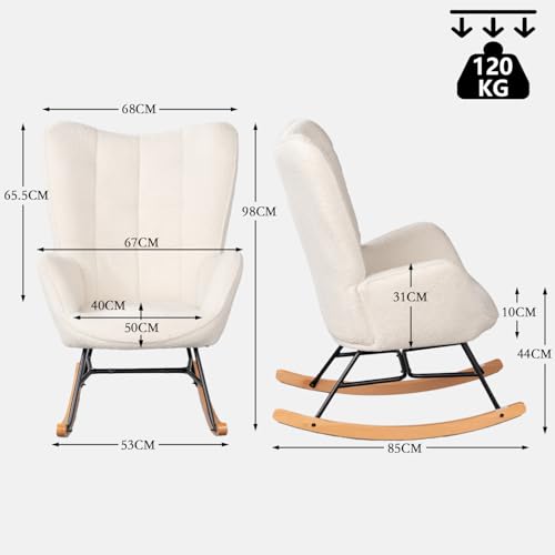 MEUBLE Cosy XXL-Sessel im skandinavischen Design Großer Polstersessel aus Bouclé-Stoff mit Hoher Rückenlehne und Armlehnen