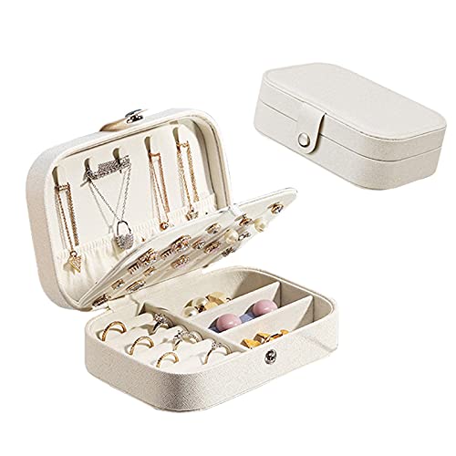 YJYJY Joyero portátil para Viajes, Estuche de Almacenamiento a Prueba de Polvo, de Piel sintética Suave, Organizador de Joyas para Pulseras, Collares, Anillos y Pendientes