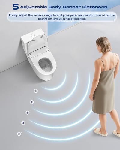 Image of Sosh Electric Bidet Toilet Seat With Remote, Auto Open Lid, Elongated | Dryer, Feminine and Rear Wash, Self-Cleaning Nozzle, Adjustable Angle & Pressure, Eco, Night Light, Slow Close, Wider Seat