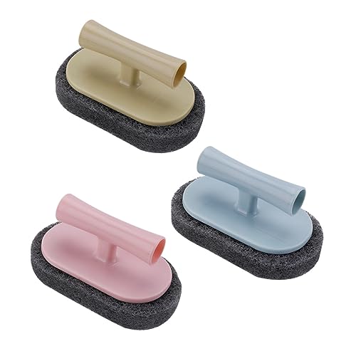 HOODANCOS Unique Handle Sponge Brush for Kitchen Bathroom Tub Shower Pool 3 Pack Long Lasting Non-Smelly Sponge Random