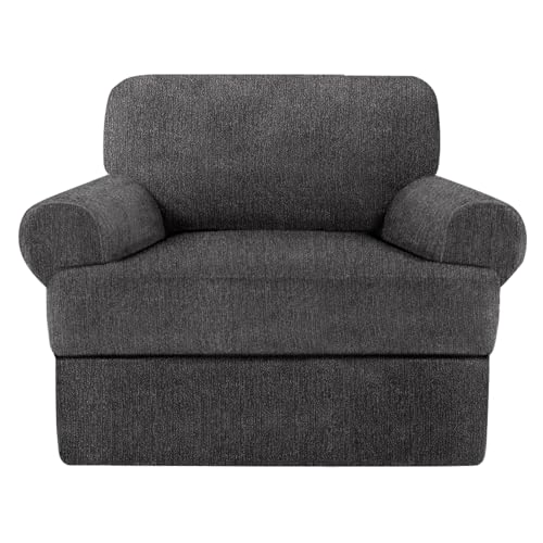 Jcones 2 Pieces T Cushion Chair Covers with Arms Super Stretch Chair Slipcover for Living Room Pet...