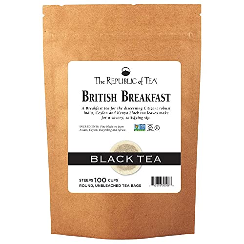 Image of The Republic of Tea - British Breakfast Black Tea Super Refill, 100 Tea Bags, Gourmet Black Tea | Caffeinated