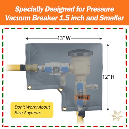 Image of Backflow Preventer Insulation Cover for Vacuum Breaker, 13 inch W x 12 inch H, Grey