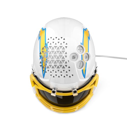 Image of NFL Echo Dot Bundle: Includes Echo Dot | Glacier White and Limited-Edition NFL Helmet Stand | Los Angeles Chargers.