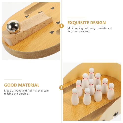 Juego de bolos de escritorio interactivo de madera y ABS ORFOFE 7