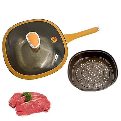 30cm Titan-Antihaft-Pfanne mit Deckel, tiefe Bratpfanne...