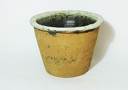 Cooked and ceramic Vase Cement Colored D. 17.5 (Orange)