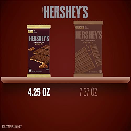 Hershey's Milk Chocolate Bars with Almonds, 4.25 Ounce (Pack of 12)