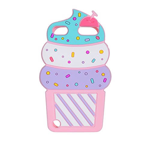 Joyleop Pink Ice Cream Case for iPod Touch 6 5 Generation,Cute 3D Cartoon