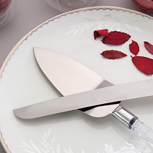 HISSF Wedding Cake Knife And Server Set, 2 Pcs Cake Slicer And Server Set