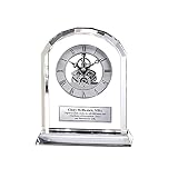 AllGiftFrames Diamond Cut Arch Clear Crystal Engraved Clock Desk Year of Service Award Executive Emp