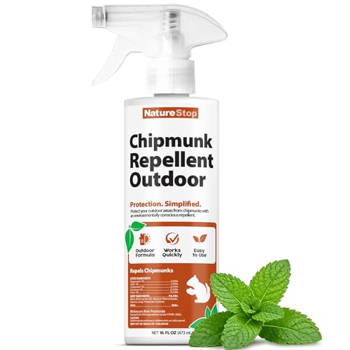 NatureStop Chipmunk Repellent Spray – Helps Deter Chipmunks from Gardens, Flower Beds & Patios, 16 oz