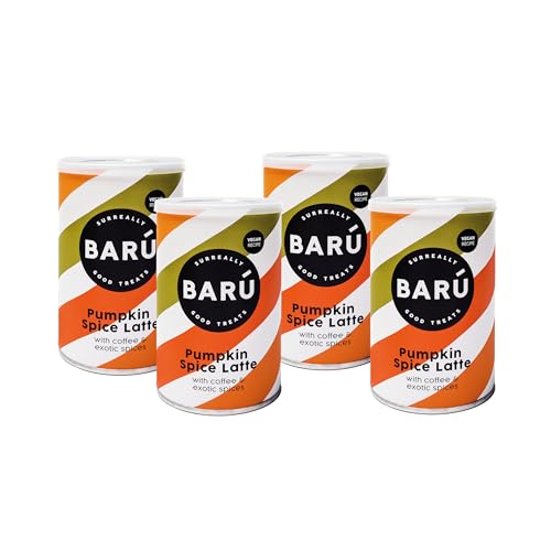 Barú Pumpkin Spice Latte – Pack de 4 x 250 g – Préparation instantanée au café, citrouille, cannelle & poivre de Jamaïque – Vegan, naturel, sans arômes artificiels – 48 tasses – Fait main en Belgique