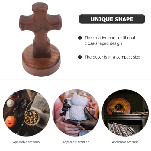Artibetter Stehendes Holzkreuz: Handgefertigtes Christliches Tischkreuz, Religiöses Erinnerungsstück, Geschenk für Ostern, Kirche, Gebet, Zuhause, Tischdekoration (braun)