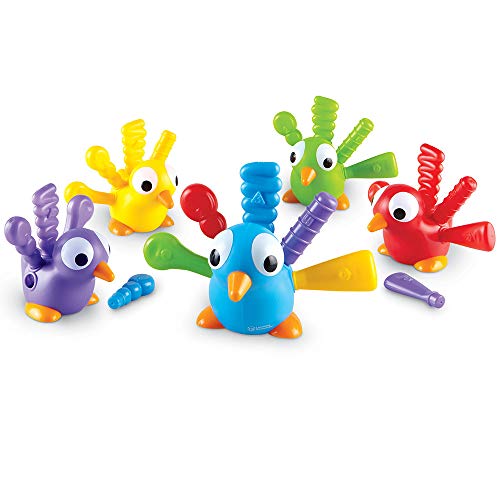 Learning Resources Fine Motor Peacock Pals - Toddler Montessori Toys, Sorting Stacking and Matching Shape Skill Activities, Color Recognition, Gifts for Boys and Girls by Learning Resources - Image 5