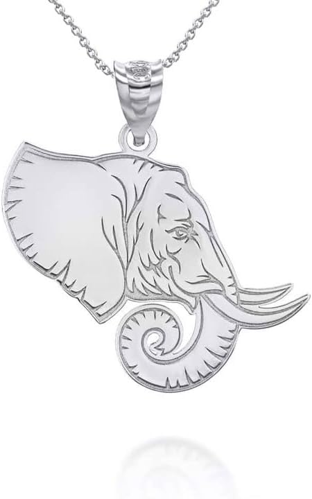 14K Yellow, White, or Rose Gold 1" Lucky Charm Asian Elephant Symbol of Prosperity Pendant Necklace - Choice of Metal Color & Chain Length