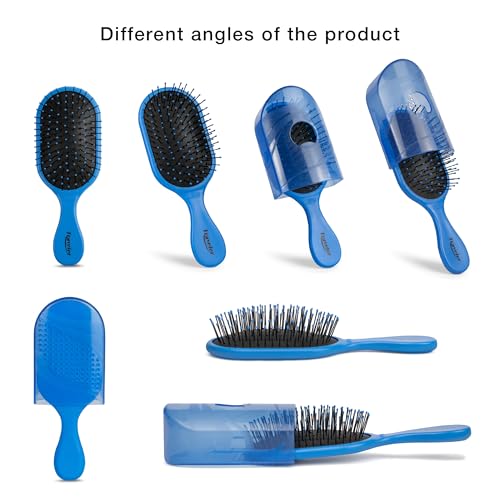NuWay 4HAIR Traveler U.S. and International Patented Travel Brush (Dark Blue)