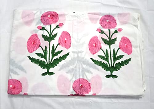 Tissu imprimé à la main en pur coton doux indien pour ouvrage d'art