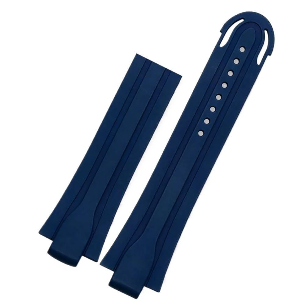 Bracelet de montre caoutchouc bleu 24x12mm sport pour Oris Diving 773 7730
