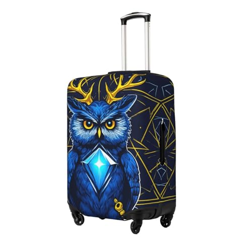 Travel Luggage Suitcase Protector Zipper Baggage Protector for 18-32 inch Suitcase, Anti-Scratch Luggage Case Protective Cover, Abstract Diamond Heart Deer Owl Art2