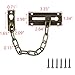 MY MIRONEY Door Chain Lock Brass Long Chain Security Door Lock Chain for Inside Door and Extra Front Door Lock, Antique Bronze, 3.35
