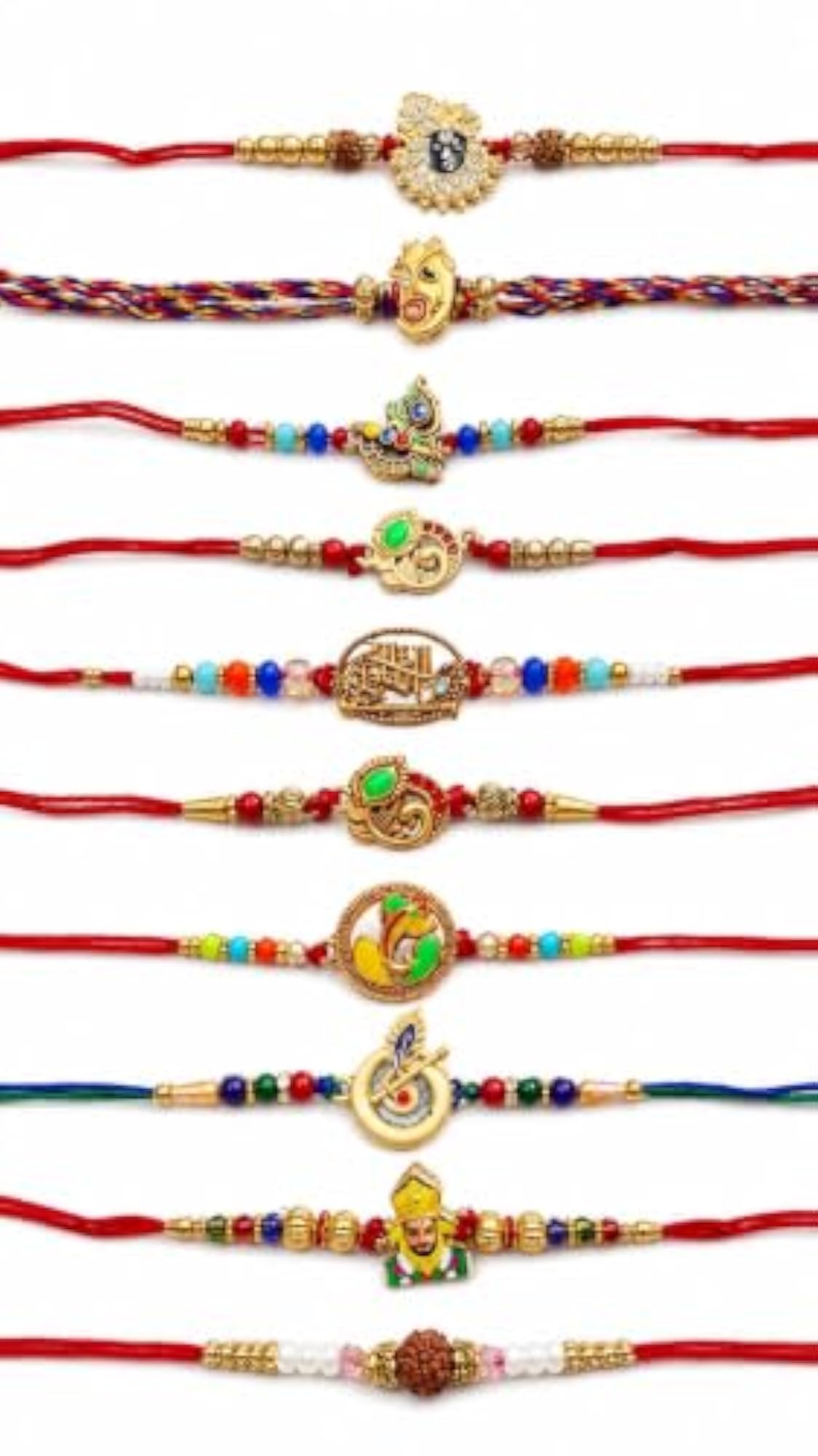 Multicolor Combo of 10 Dora Rakhi Set for Men