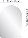 Miroir mural magnétique - Sémicircle, 4.96x6.93 Inch, pour la maison, bureau, cabinet, écluse scolaire