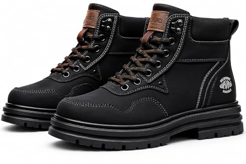 Image of Men's Tactical Combat Boots | Black High Ankle Lace-Up Boots | Durable Outdoor Trekking Shoes