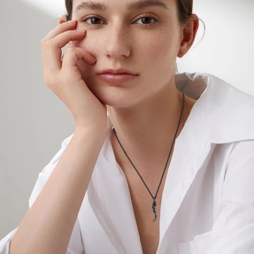 925 Sterling Silver Italian Horn Necklace Good Luck Cornicello Pendant with 22"+2" Stainless Steel Chain4