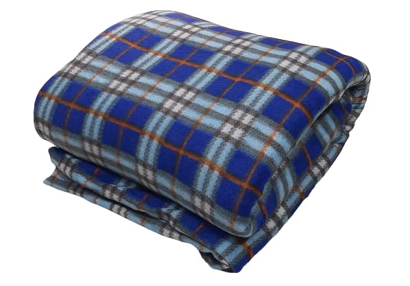 Cover Double Bed ||Fleece|| Checkered Quilt Cover/Duvet Cover/Rajai Cover/Blanket Cover for Winters (90×100 Inches) [Blue]-image-15