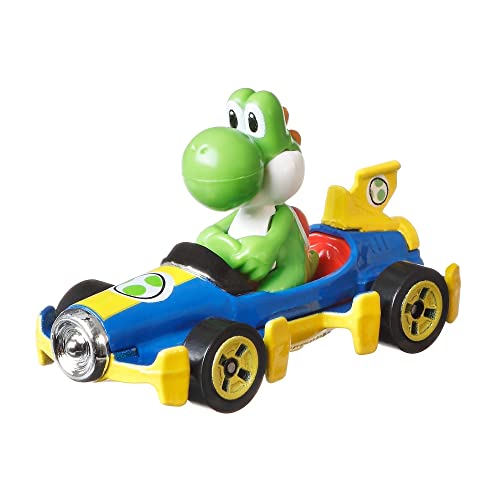 Hot Wheels Mario Kart Yoshi con Mach 8 Racer miniatura 2
