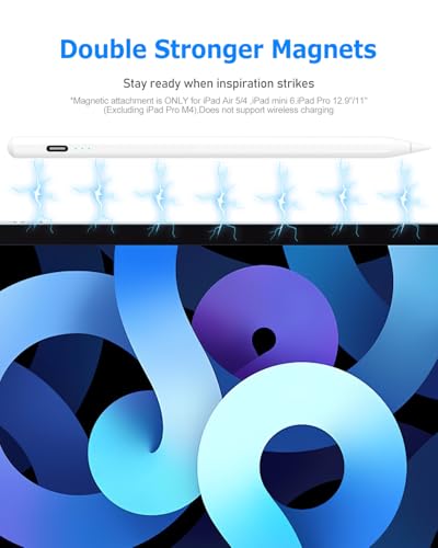 Image of Stylus Pen for iPad Pro Air Mini 2018-2026, Palm Rejection Fast Charge | Compatible with iPad 6-11 Gen (A16), iPad mini 5 /6 /7, iPad Air 3-6 Gen (M2 /M4), iPad Pro 11 /12.9 inch 1-6 Gen, M4 iPad Pro 11 /13 inch