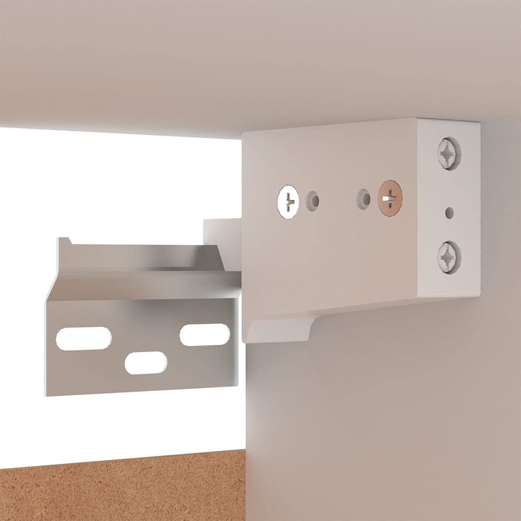 vidaXL Mueble para TV Colgante Soporte Armario Aparador Estante Salón Sala de Estar Decoración Entretenimiento de Contrachapada Blanco 30,5x30x90 cm