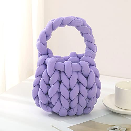 Arm Knitting Yarn For Chunky Braided Knot Throw Blanket Diy, Soft Extra Cotton Washable Tube Bulky Giant Yarn For Weave Craft Crochet (Light Purple 2.2Lb) #TOP5