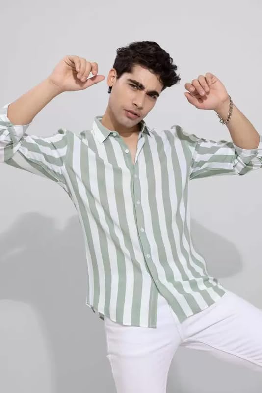 Image of Men's Cotton Casual Shirt, Brown, Full Sleeves, Regular Fit
