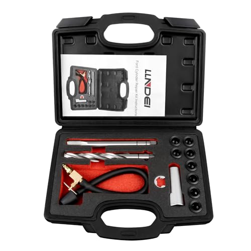 Image of LLNDEI Spark Plug Thread Repair Kit, 38900 Two Valve Ford Triton Tool Compatible, 16 PCS Spark Plug Thread Repair Kit for Repairing Ford 4.6L, 5.4L and 6.8V-10 Two Valve Engines
