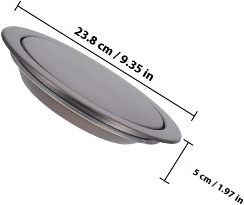 Stainless Steel round Recessed Trash Bin Lid, Flush Countertop Trash Can Cover with Swing Flap for Kitchen, Bathroom, and Built-in Waste Bins