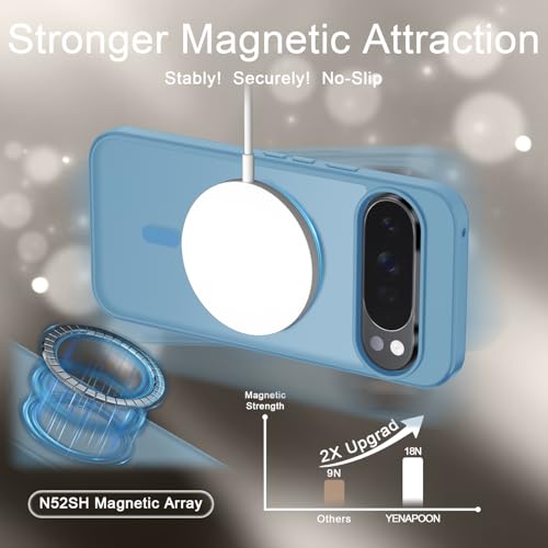 Image of for Google Pixel 10 /10 Pro Case, Matte Magnetic Phone Cover [with 1 Screen Protector] [Support for MagSafe] [Shockproof Military Grade Protection] Translucent Frosted Back, Lavender Purple
