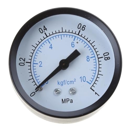 Manomètre 1/4 NPT arrière 0-1 MPa pour contrôle de pression air gaz eau en tuyauterie